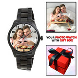 Black Personalised Wrist Watch For Him