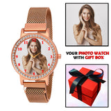 Stylish Rose Gold Customized Watch For Her With Magnetic Straps
