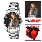 Elegant Silver Photo Watch For Her