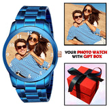 Blue Photo Watch | Unique B'day / Anniversary Gift For Husband / Boyfriend