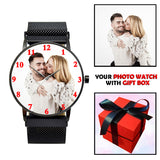 Black Magnetic Strap Personalized Photo Watch Gifts For Him
