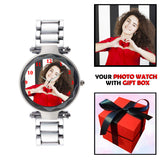 Elegant Silver Customized Watch Gift For Her