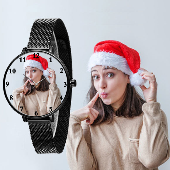 Black Customized Watch For Her With Magnetic Straps