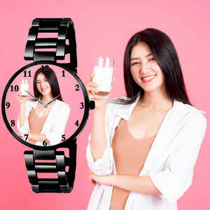 Custom Black Gift Watch For Her