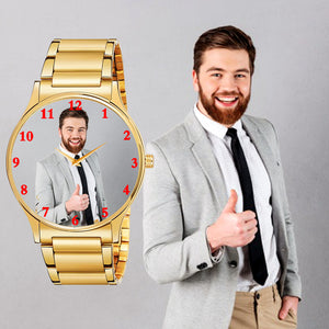 Golden Custom Watch For Men