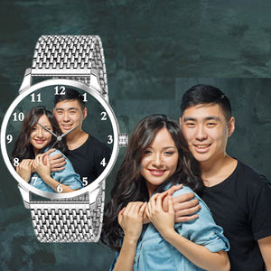 Mesh Strap Elegant Watch For Men With Personal Picture
