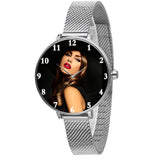 Silver Personalized Watch For Her With Magnetic Straps