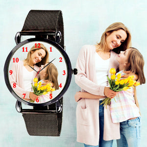 Black Customized Watch For Her, Best Gifts For Birthday / Marriage For Friend Girls