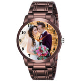 Elegant Brown Watch For Him With Personal Picture