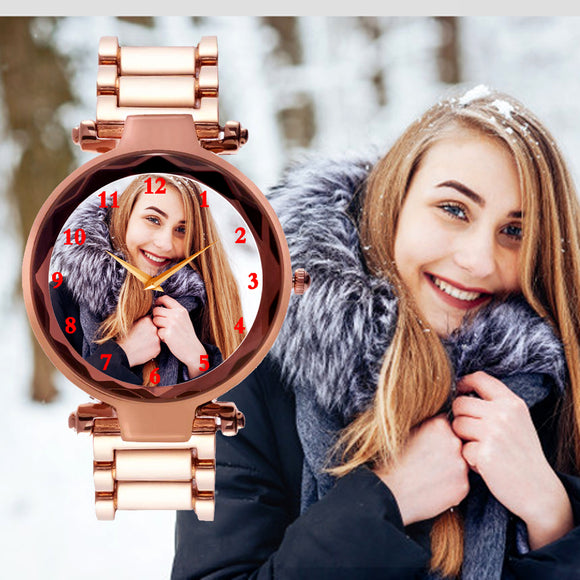 Stylish Rose Gold Customized Watch For Her